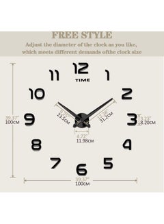 3D Frameless Wall Clock Sticker Black - v1628520018/N49909159A_2