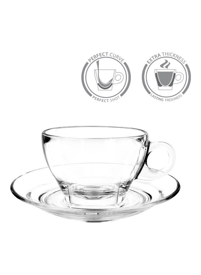 Ocean 6-piece Caffe Latte Cup And Saucer Clear 260ml - Image 3