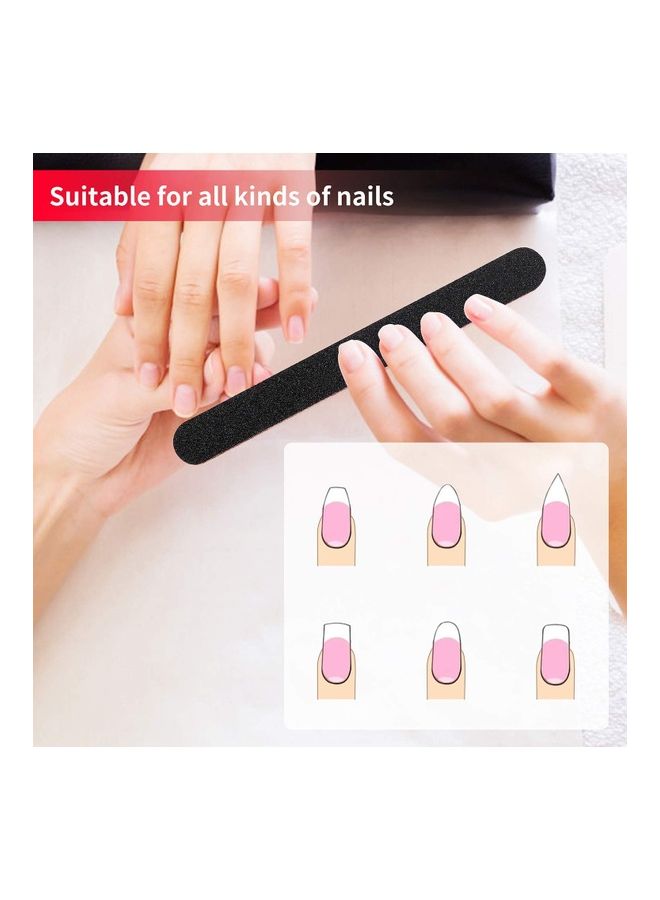 Generic - 10-Piece Nail File Emery Board 100/180 Grid Black - Image 1