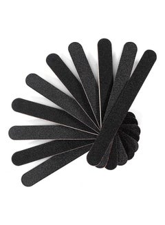 10-Piece Nail File Emery Board 100/180 Grid Black