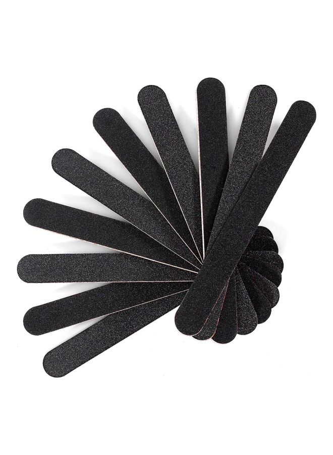 Generic - 10-Piece Nail File Emery Board 100/180 Grid Black - Image 1