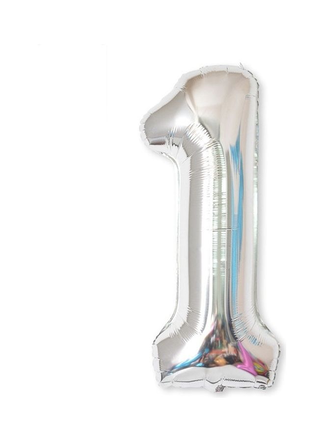 2-Piece Number 1 Shaped Party Decorated Aluminum Balloon  - Image 1
