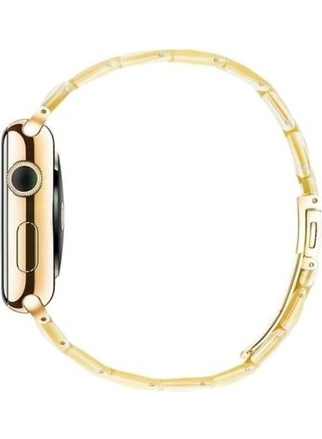 BORTONY Marble Resin Bracelet Band For Apple Watch SE Series 42/44mm Beige - Image 3