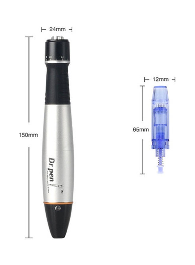 Ultima A1 Derma Pen With Needle Cartridge Silver/Black/Blue - v1628530824/N49946327A_2