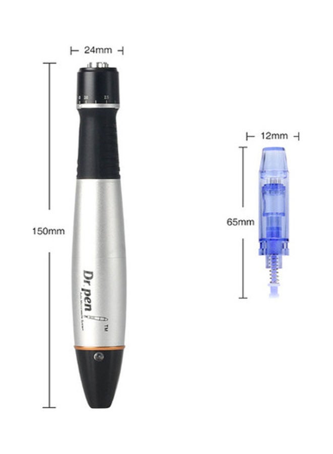 Dr.pen Ultima A1 Derma Pen With Needle Cartridge Silver/Black/Blue  - Image 1