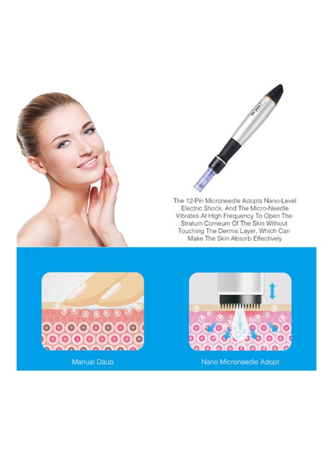 Dr.pen Ultima A1 Derma Pen With Needle Cartridge Silver/Black/Blue  - Image 5