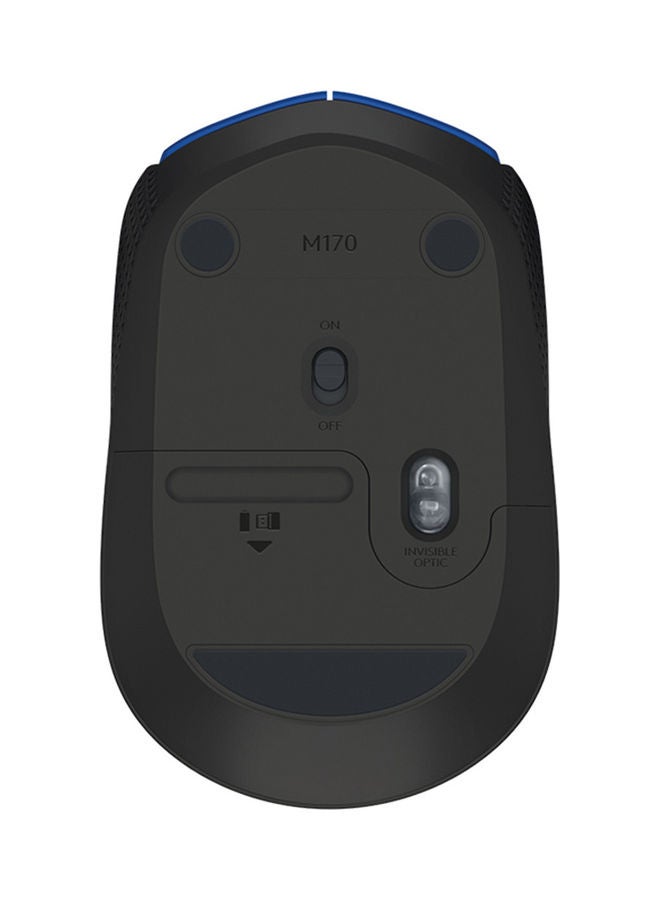 Logitech - Logitech M170 2.4G Wireless Optical Mouse Ergonomic Symmetrical Mouse with 10m Wireless Transmission Distance Plug and Play Blue Blue - Image 1
