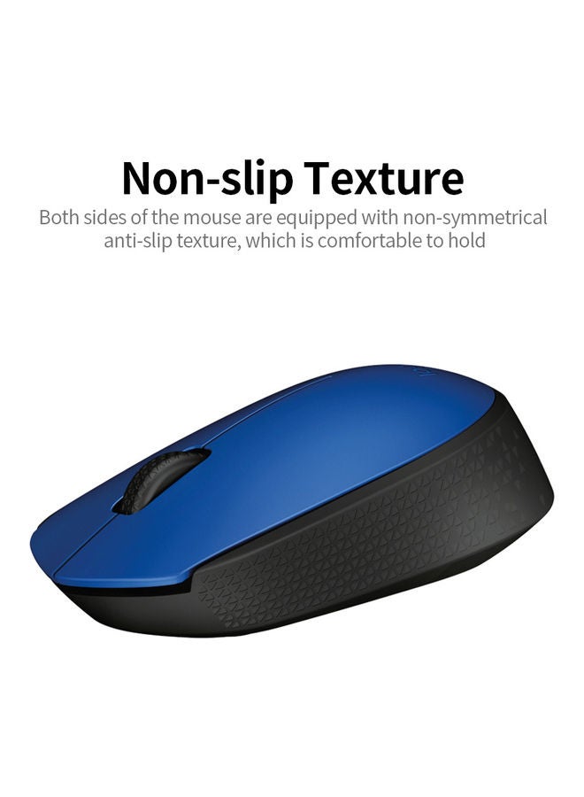 Logitech - Logitech M170 2.4G Wireless Optical Mouse Ergonomic Symmetrical Mouse with 10m Wireless Transmission Distance Plug and Play Blue Blue - Image 1