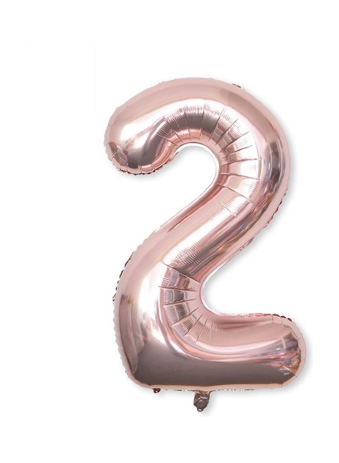 2-Piece Number 2 Shaped Party Decorated Aluminum Balloon  - Image 1