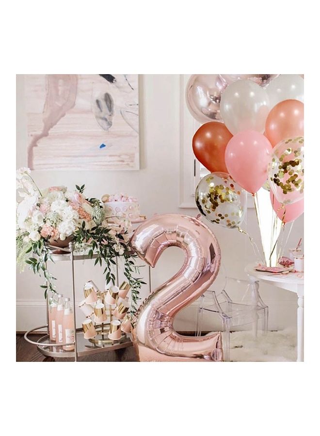2-Piece Number 2 Shaped Party Decorated Aluminum Balloon  - Image 2
