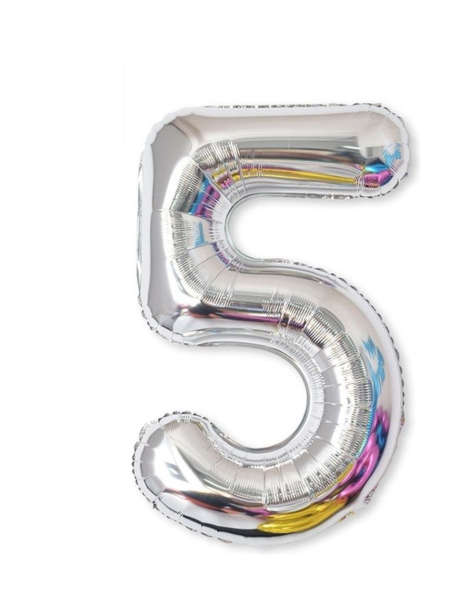 2-Piece Number 5 Shaped Party Decorated Aluminum Balloon 