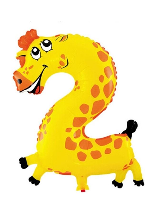 3-Piece Number 2 Shaped Cartoon Party Decorated Aluminum Balloon 