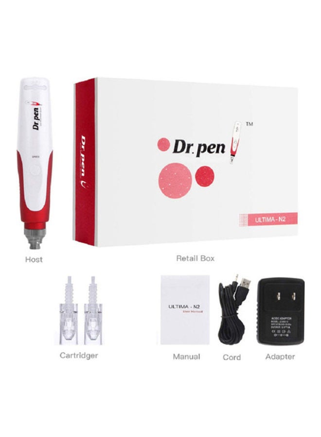 Dr.pen - Ultima N2 Derma Pen With 2 Needle Cartridges White/Red - Image 1