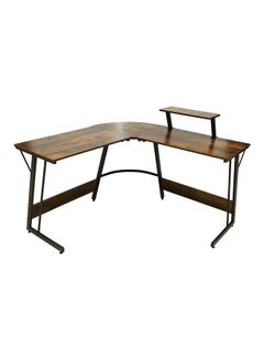 L-Shaped Computer Desk Table Brown 130x95x130cm