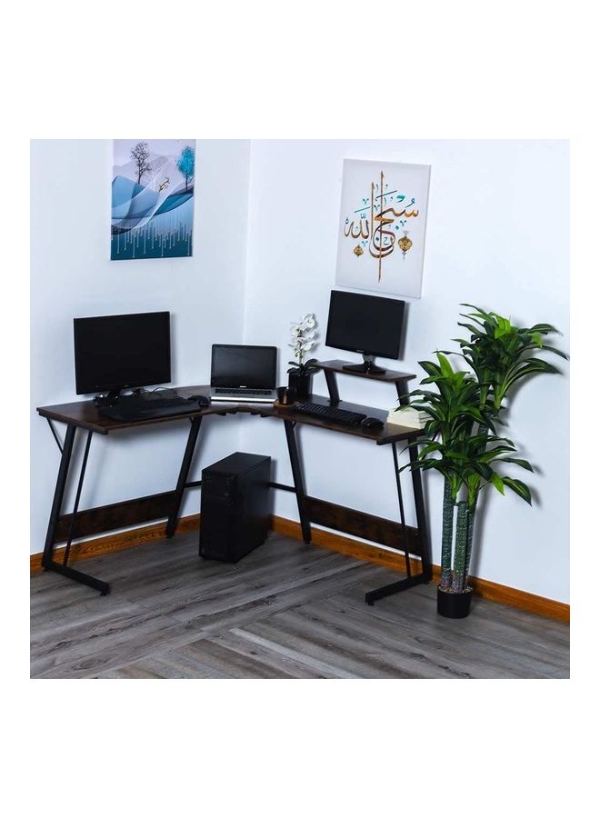 Yatai - L-Shaped Computer Desk Table Brown 130x95x130cm - Image 1