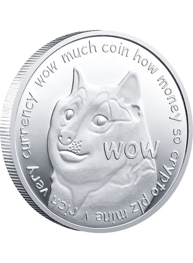 Adorable Dog Pattern Memorable Collectible Coin Silver 4x4x0.3cm - Image 1