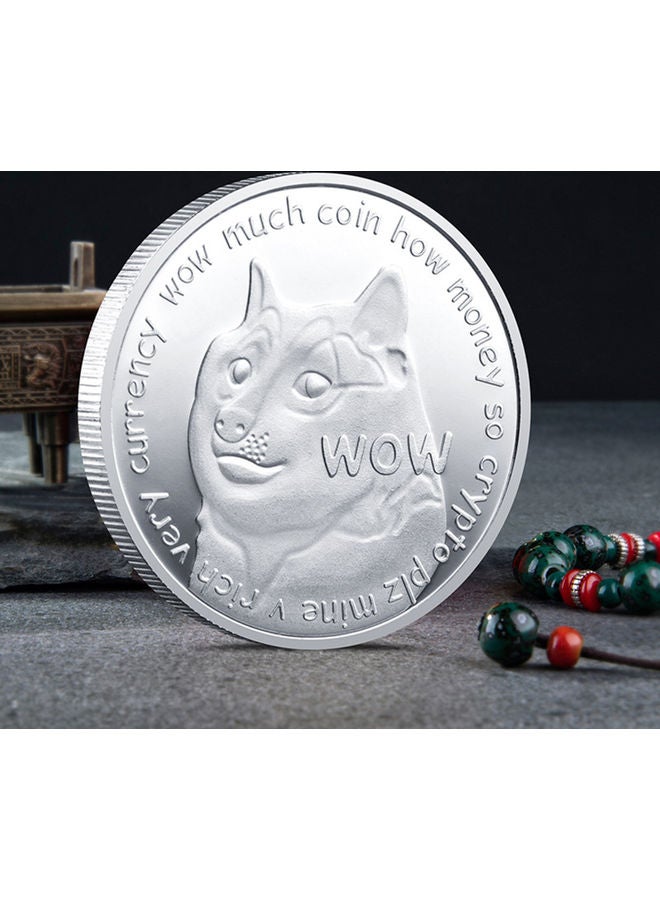 Adorable Dog Pattern Memorable Collectible Coin Silver 4x4x0.3cm - Image 2