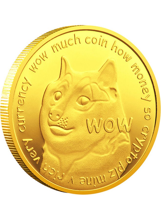 Adorable Dog Pattern Memorable Collectible Coin Golden 4x4x0.3cm - Image 1