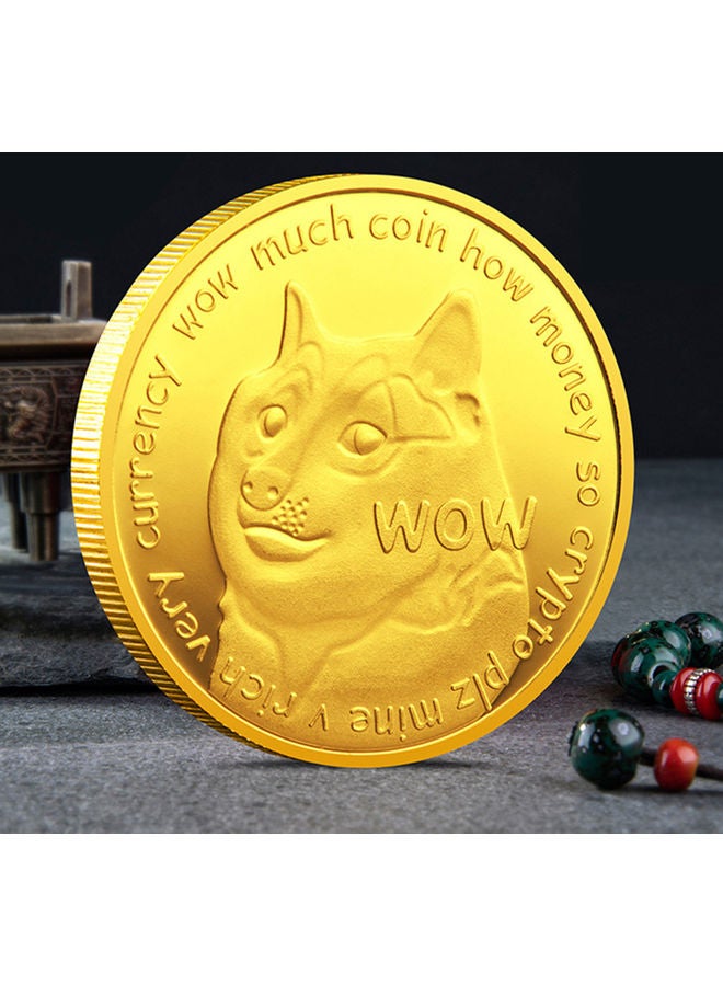 Adorable Dog Pattern Memorable Collectible Coin Golden 4x4x0.3cm - Image 2