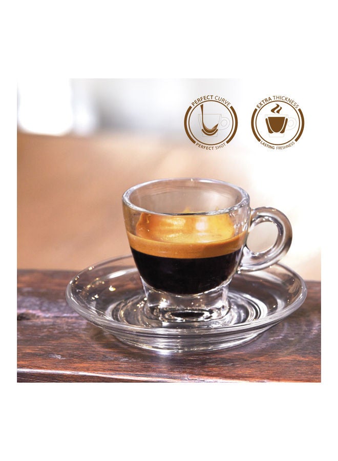 Ocean - 6-Piece Caffe Espressco Cup And Saucer Clear 70ml - Image 1