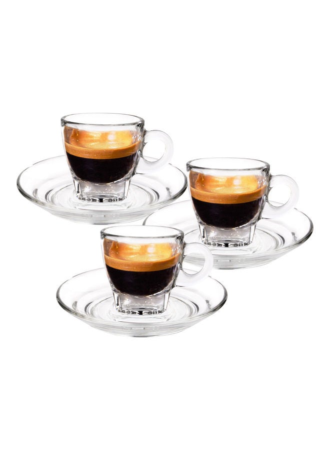 Ocean - 6-Piece Caffe Espressco Cup And Saucer Clear 70ml - Image 1