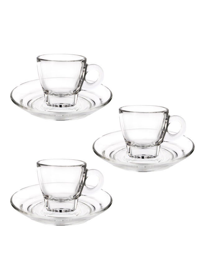 Ocean - 6-Piece Caffe Espressco Cup And Saucer Clear 70ml - Image 1