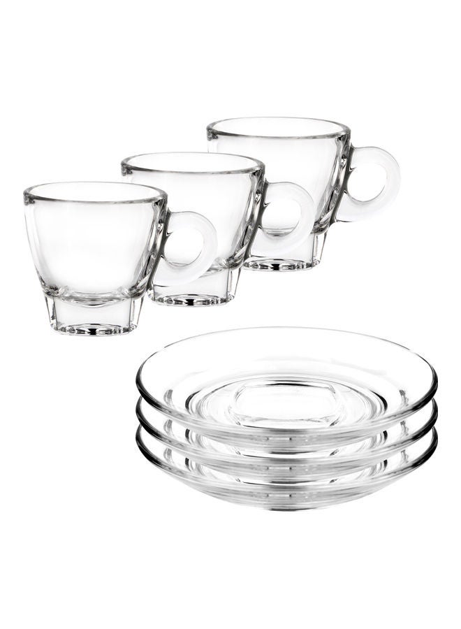 Ocean - 6-Piece Caffe Espressco Cup And Saucer Clear 70ml - Image 1