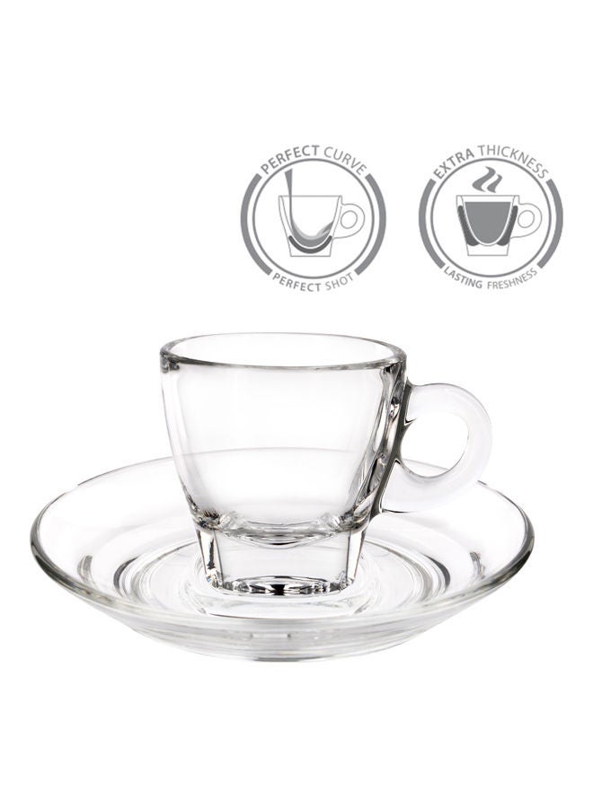 Ocean - 6-Piece Caffe Espressco Cup And Saucer Clear 70ml - Image 1
