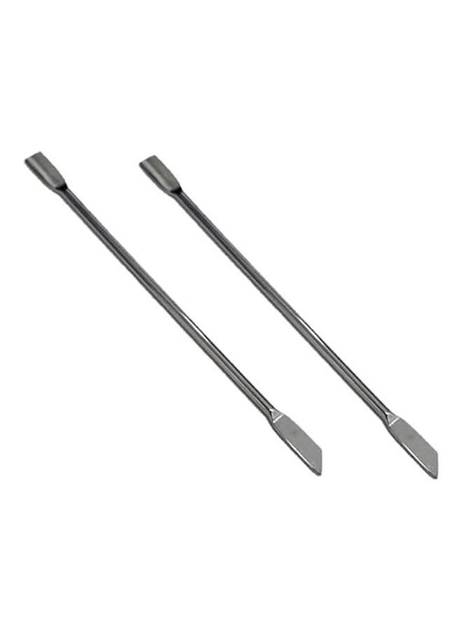 Generic 2-Piece Professional Nail Cuticle Pusher Stainless Steel Silver  - Image 1