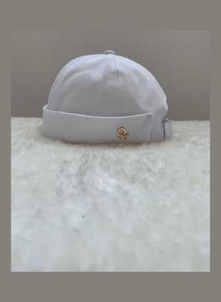 Solid Pattern Skull Cap White