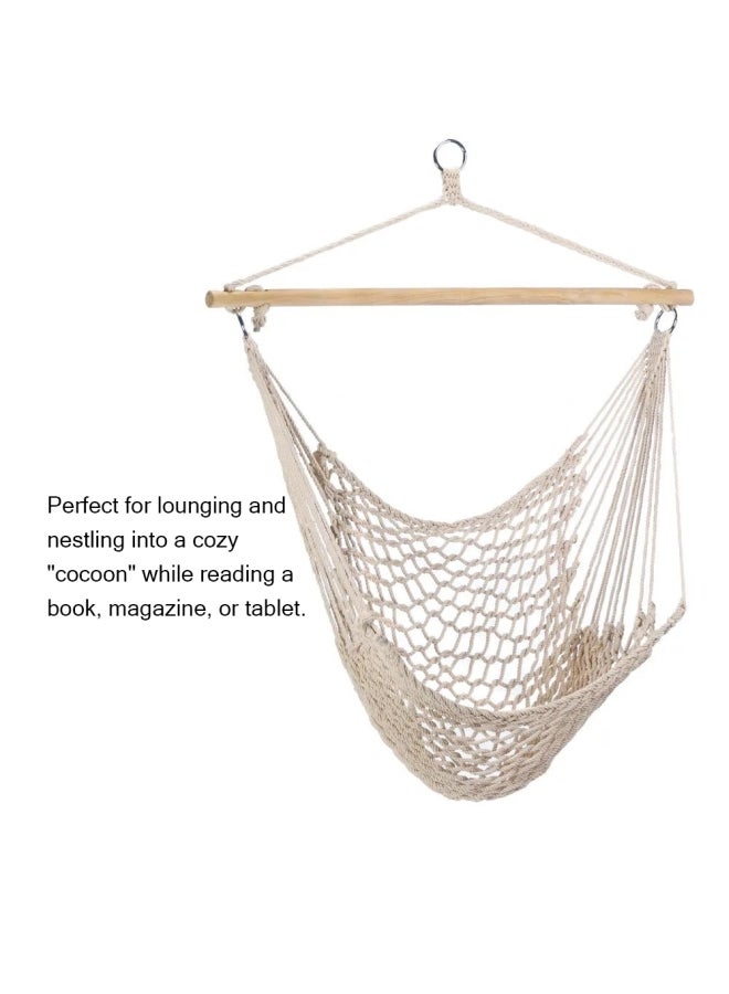 Generic Hammock Chair Cotton Rope Weaving Chair Swing  - Image 2