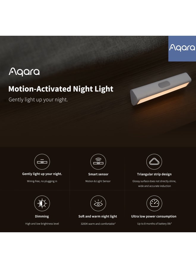 أكارا مصباح LED ليلي بجهاز استشعار ذكي لجسم الإنسان أبيض  - Image 3