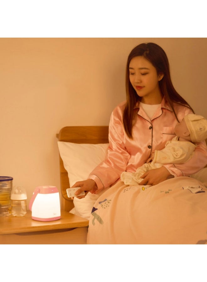 مديا مصباح طاولة بجانب السرير قابل للحمل أبيض/ وردي - Image 2