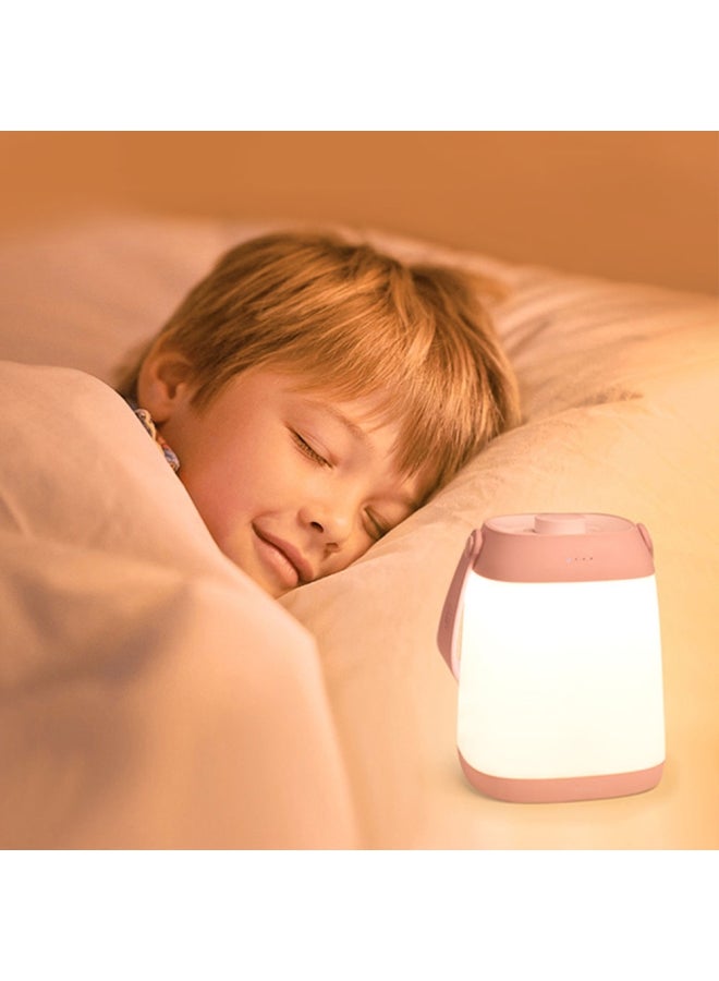 مديا مصباح طاولة بجانب السرير قابل للحمل أبيض/ وردي - Image 4