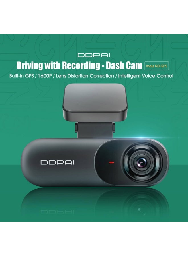 ddpai Global Version Dash Cam Mola N3 with Built-in GPS Driving Recorder - Image 2