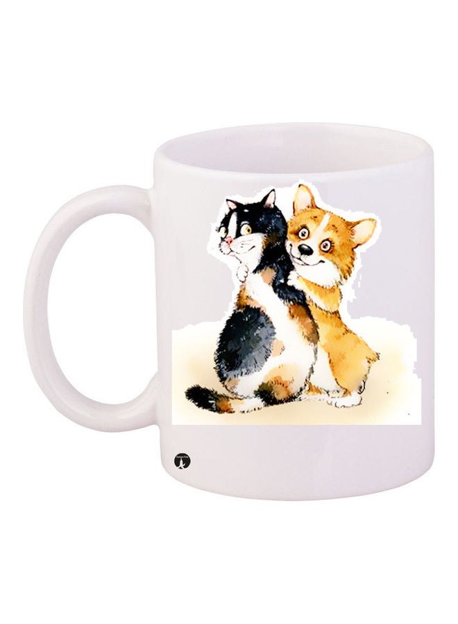 Printed Ceramic Coffee Mug Multicolour