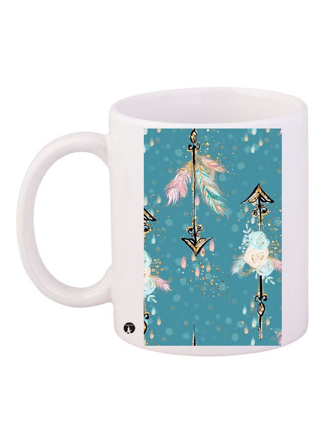 Printed Ceramic Coffee Mug Multicolour