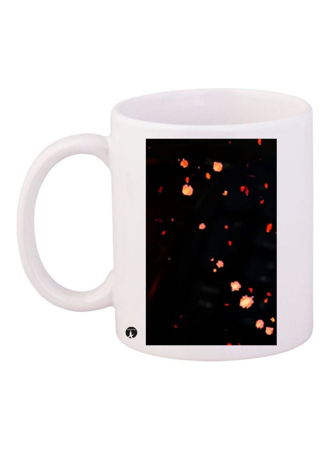 بي بي مج قهوة من السيراميك مزين بطبعة أبيض/ أسود