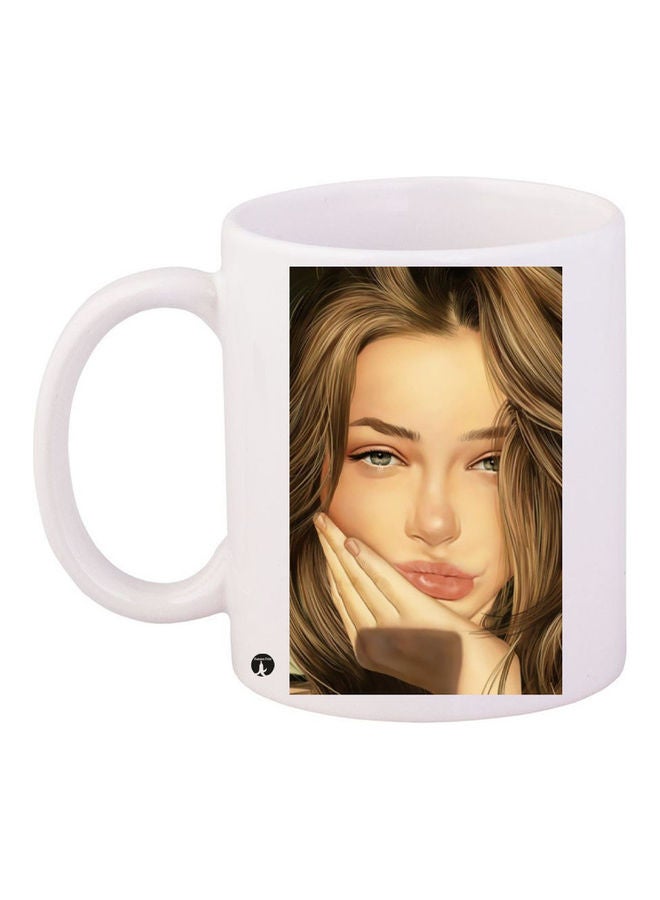 Printed Ceramic Coffee Mug Multicolour