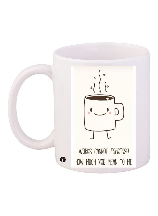 BP Printed Ceramic Coffee Mug White