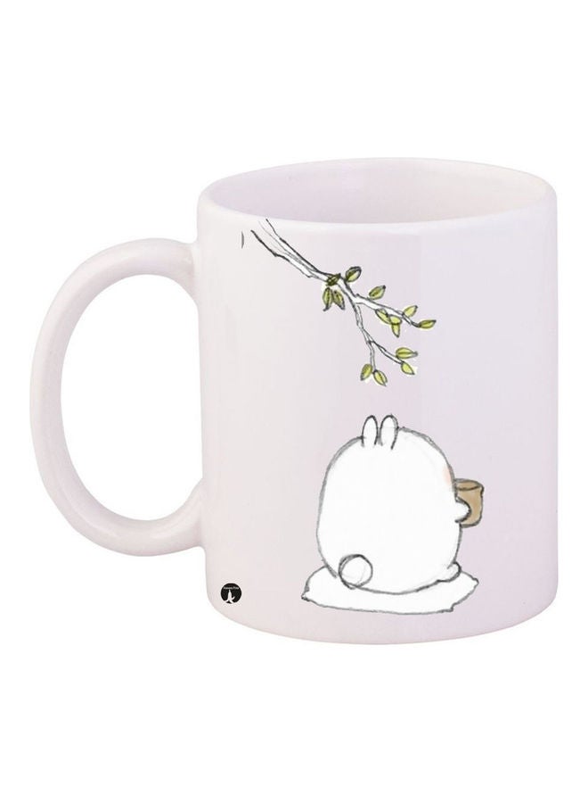 Printed Ceramic Coffee Mug White