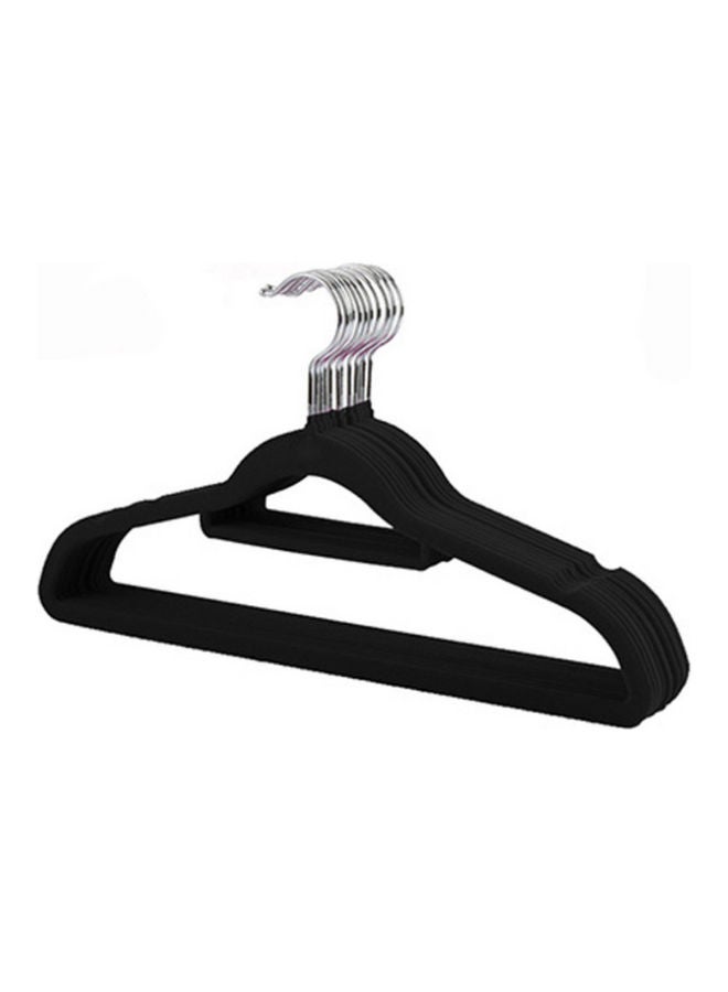 20-Piece Non-slip Flocking Hangers Black