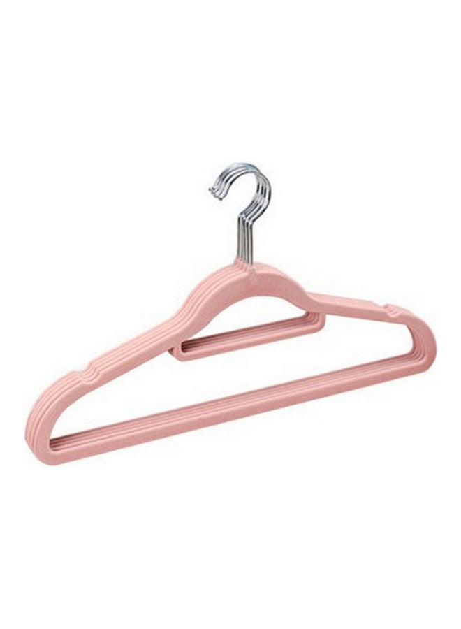 10-Piece Non-slip Flocking Hangers Pink