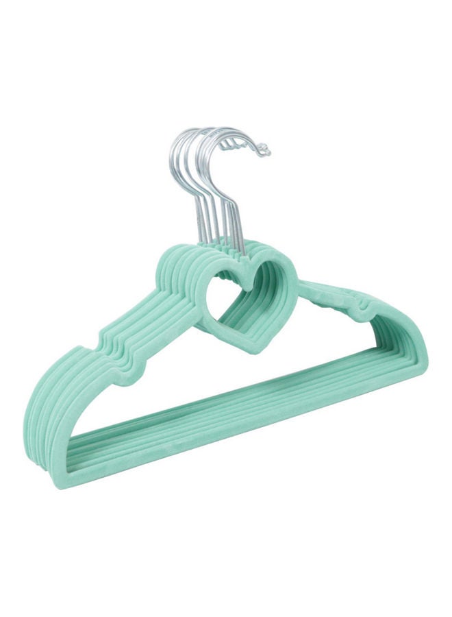 Generic - 10-Piece Heart Shape Non-Slip Flocking Hangers Green - Image 1