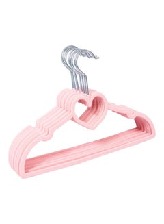 20-Piece Heart Shape Non-Slip Flocking Hangers Pink