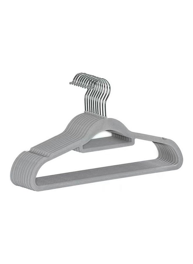 20-Piece Non-Slip Flocking Hangers Grey