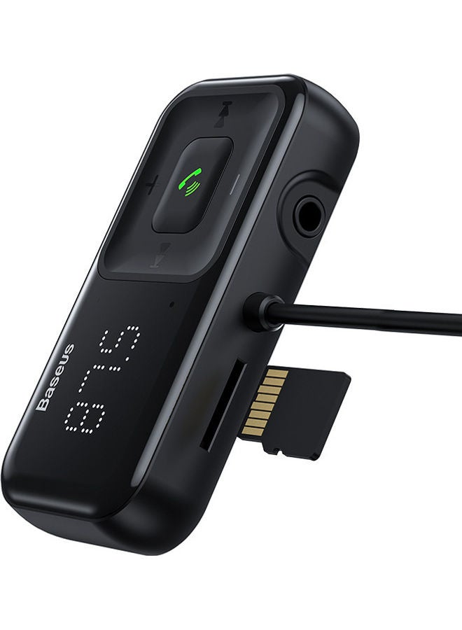 Baseus T Type Bluetooth FM Transmitter for Car, Bluetooth 5.0 Radio with Dual USB Charger Port, Built-in Mic Hand-Free Calling MP3 Music Player TF Card Smart AUX Port - Image 2