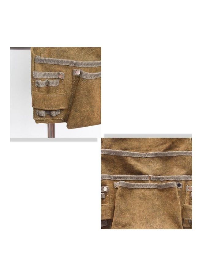 Generic Adjustable Mud Color Canvas Wear-resistant Garden Tool Storage Belt Brown  - Image 3