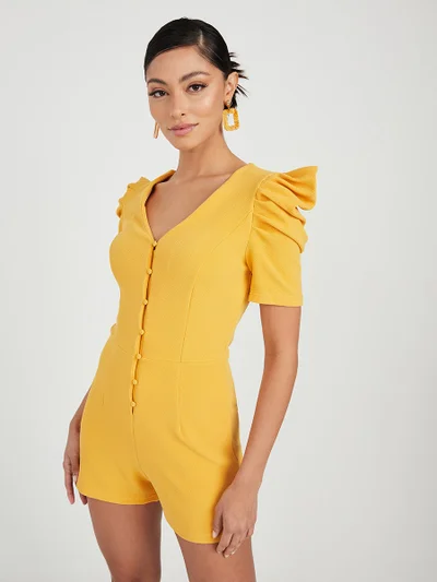 Closet By Styli Casual Stylish Playsuit Yellow