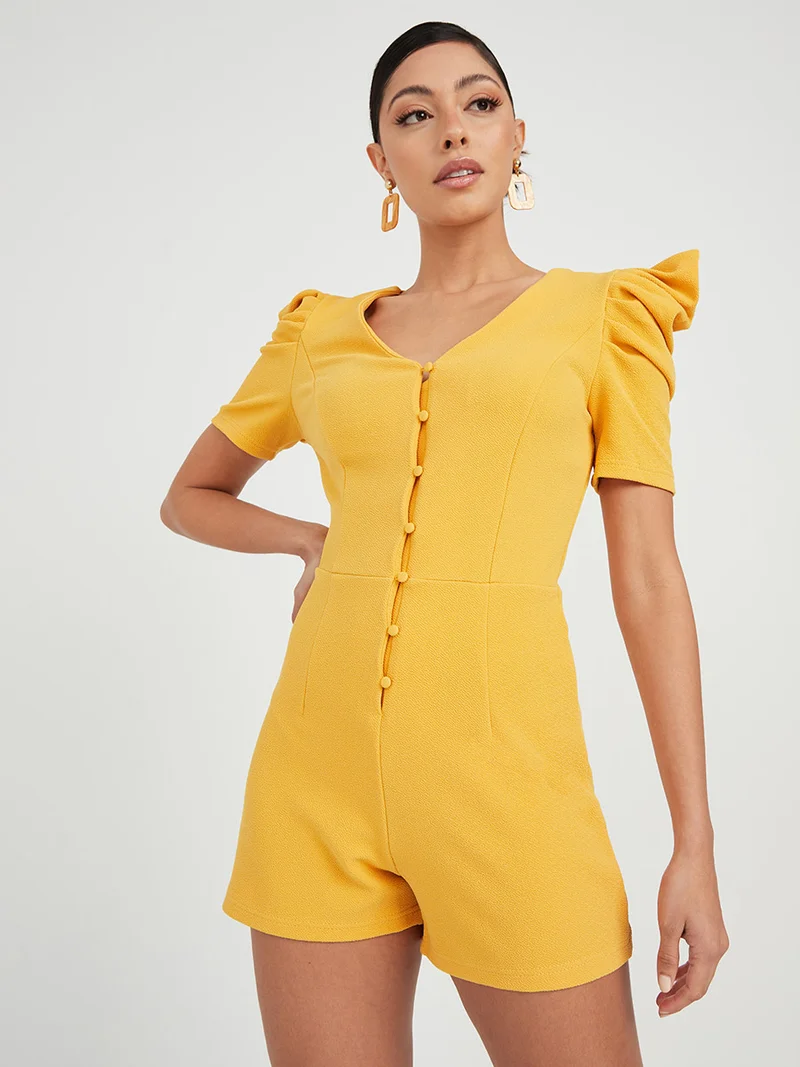 Closet By Styli Casual Stylish Playsuit Yellow